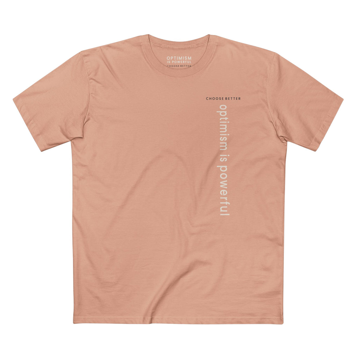OPTIMISM IS POWERFUL VERTICAL STREAM PREMIUM T-SHIRT in Pale Pink