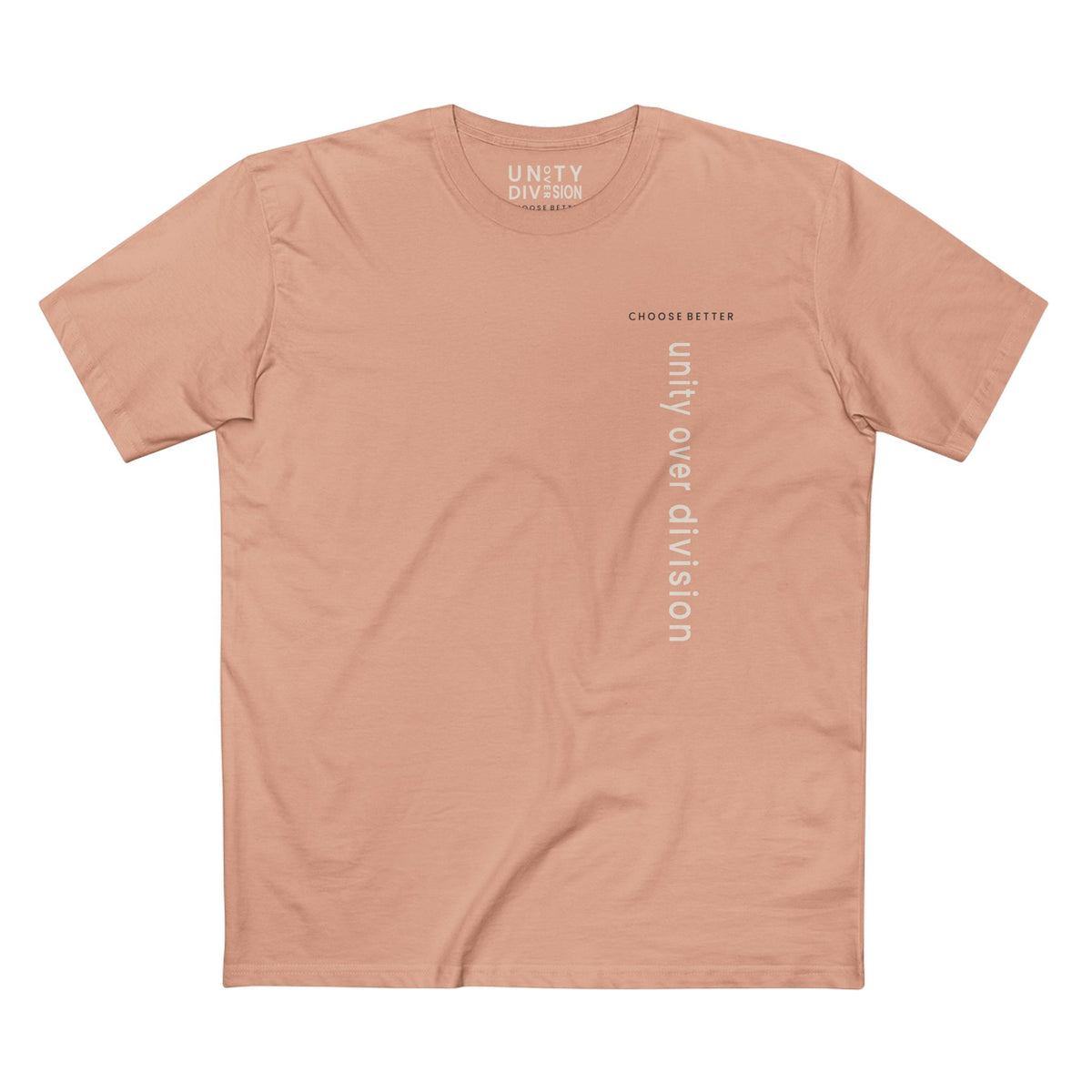 UNITY OVER DIVISION VERTICAL STREAM PREMIUM T-SHIRT in Pale Pink