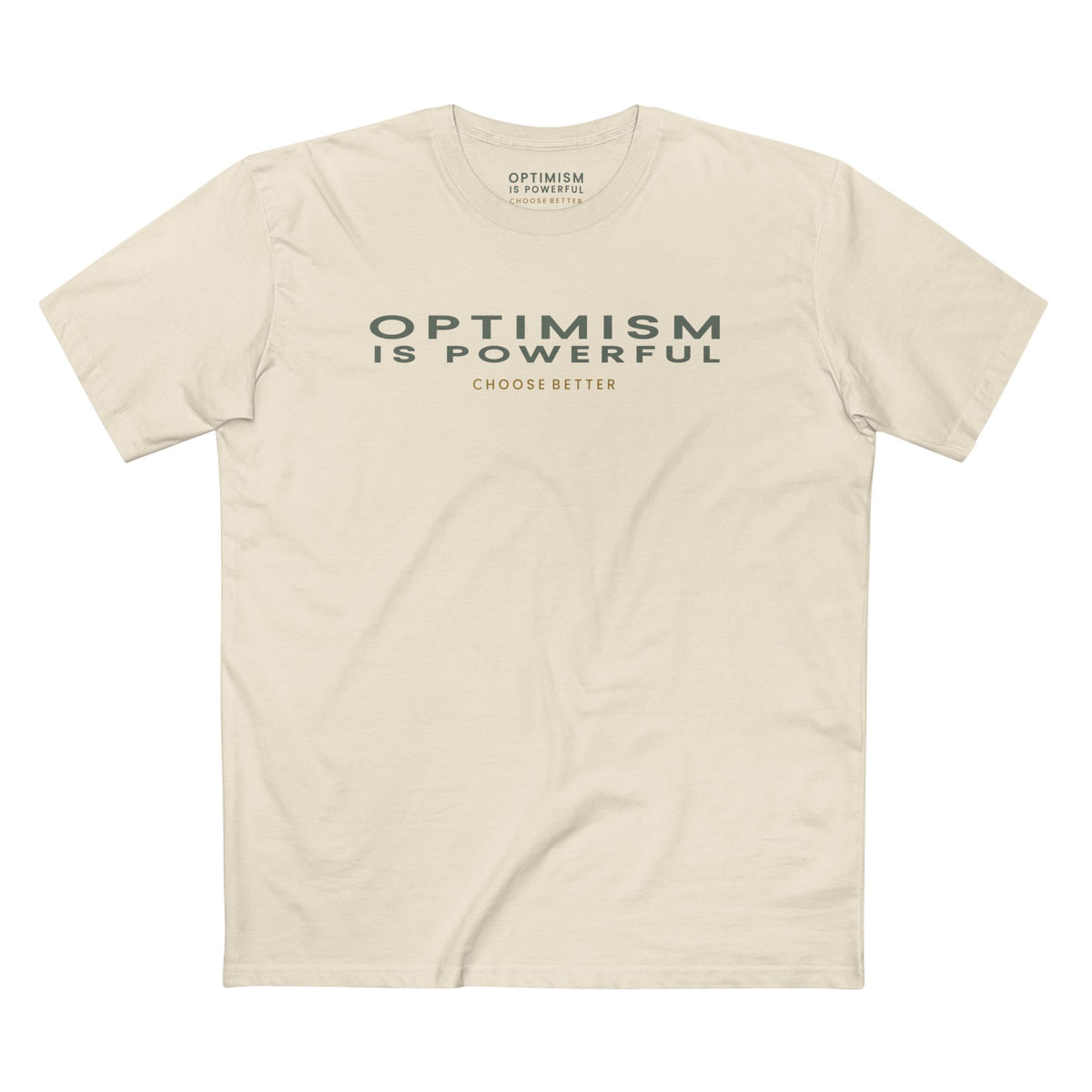 OPTIMISM IS POWERFUL PANORAMIC PREMIUM T-SHIRT in Natural