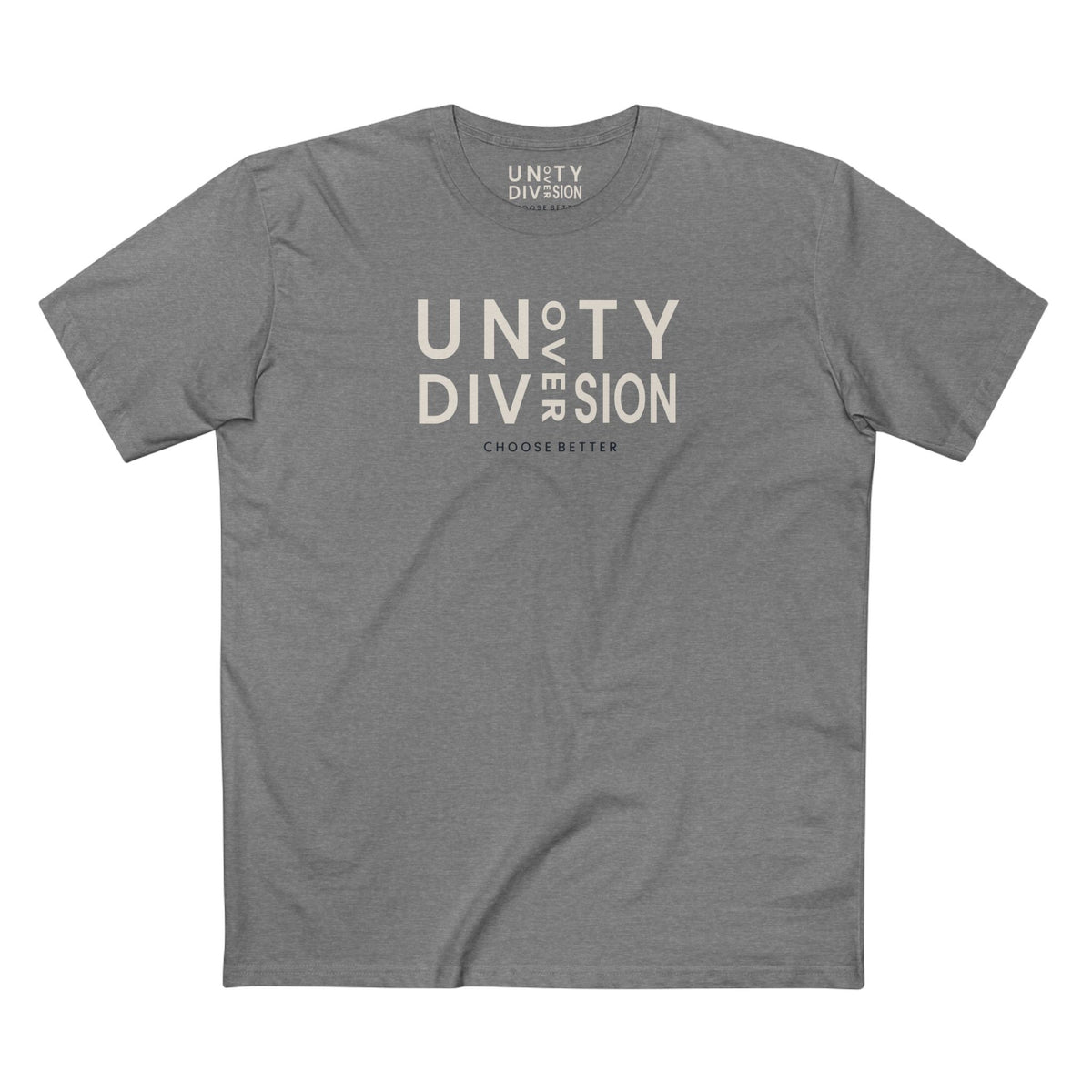 UNITY OVER DIVISION SIGNATURE PREMIUM T-SHIRT in Heather Gray