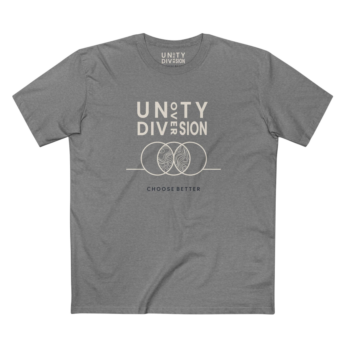 UNITY OVER DIVISION EMBLEM PREMIUM T-SHIRT in Heather Gray