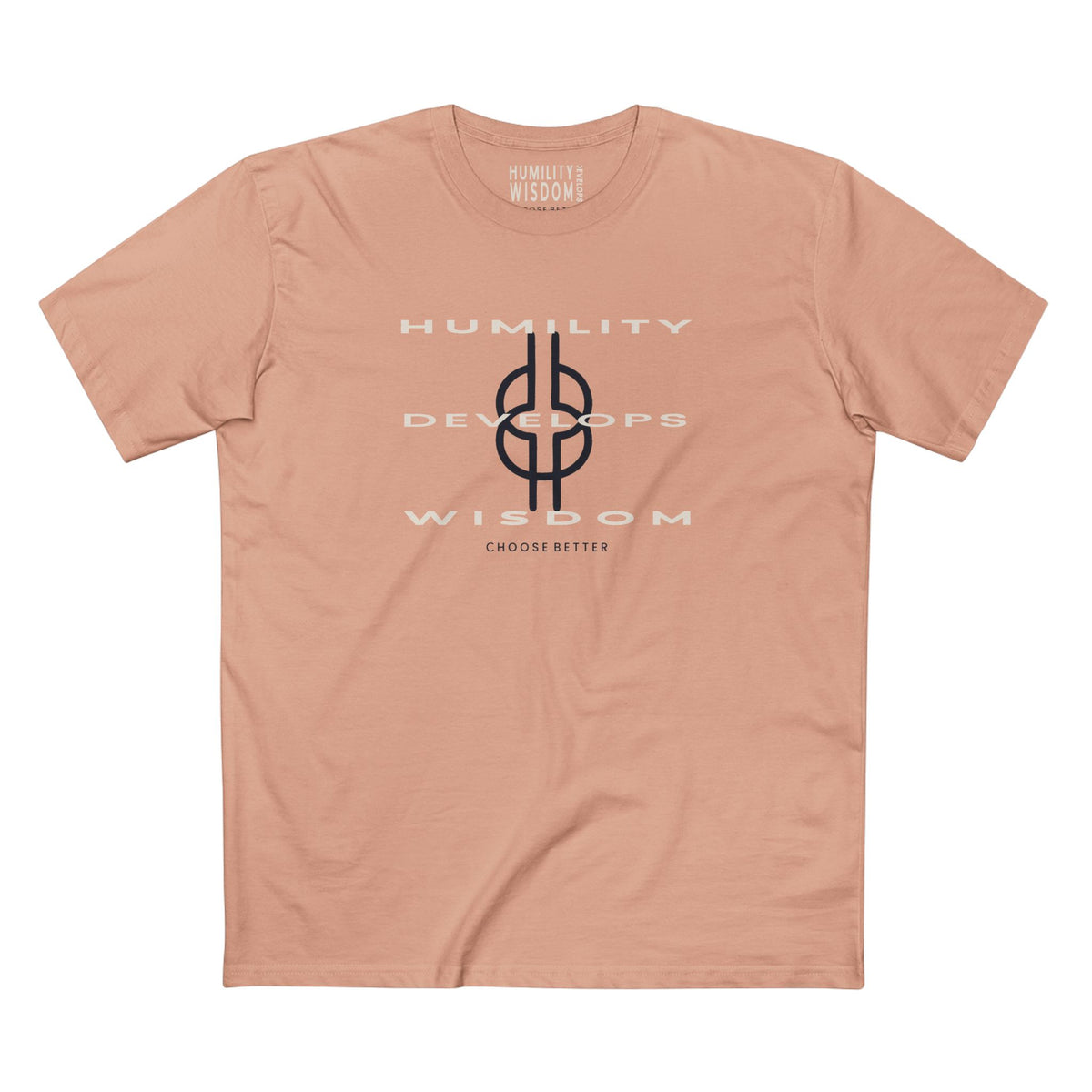HUMILITY DEVELOPS WISDOM BESPOKE PREMIUM T-SHIRT in Pale Pink