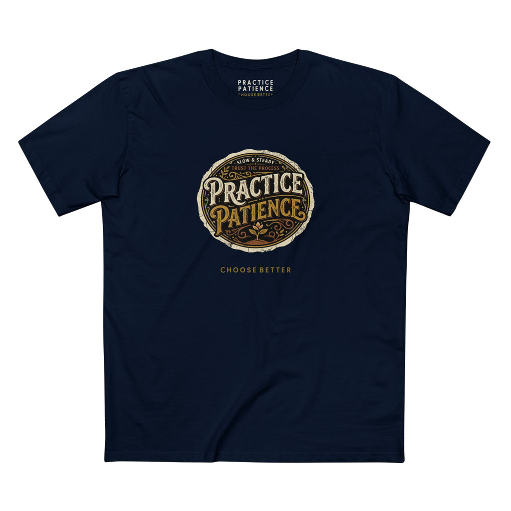PRACTICE PATIENCE BESPOKE PREMIUM T-SHIRT in Midnight Navy
