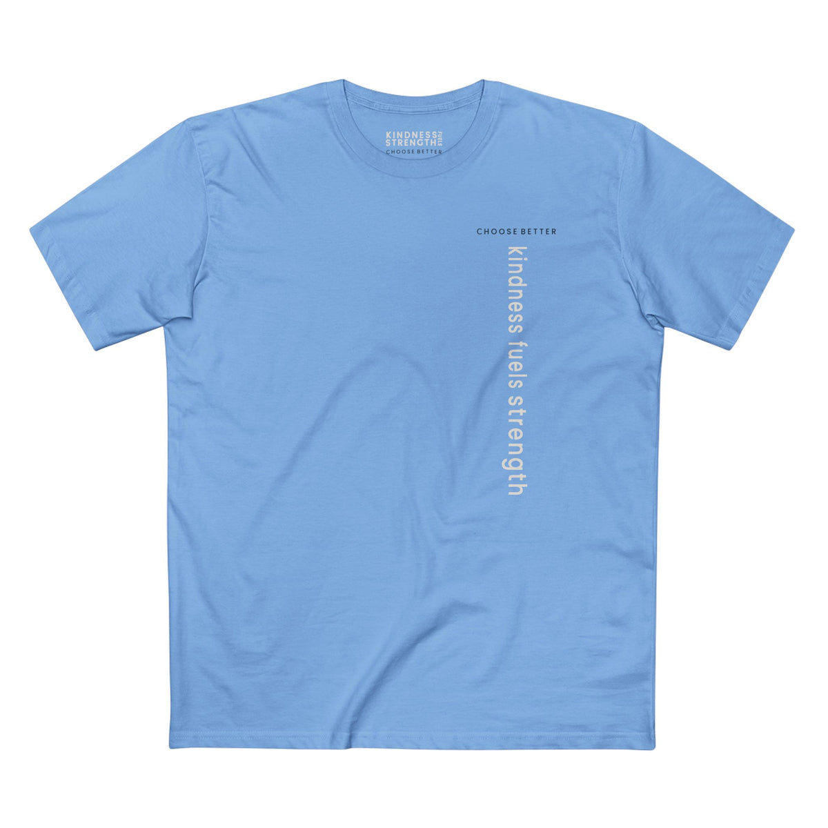 KINDNESS FUELS STRENGTH VERTICAL STREAM PREMIUM T-SHIRT in Carolina Blue