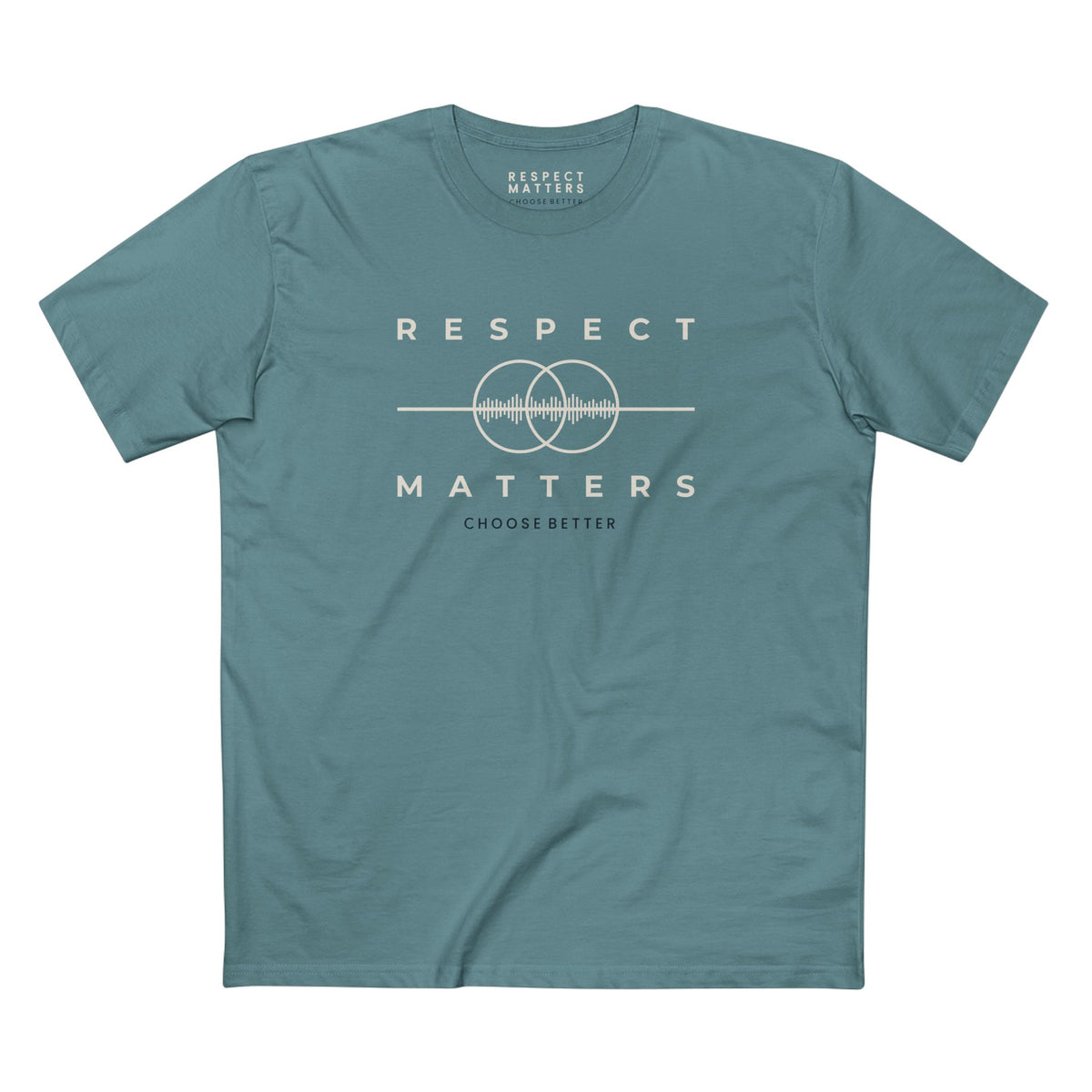 RESPECT MATTERS EMBLEM PREMIUM T-SHIRT in Slate Blue