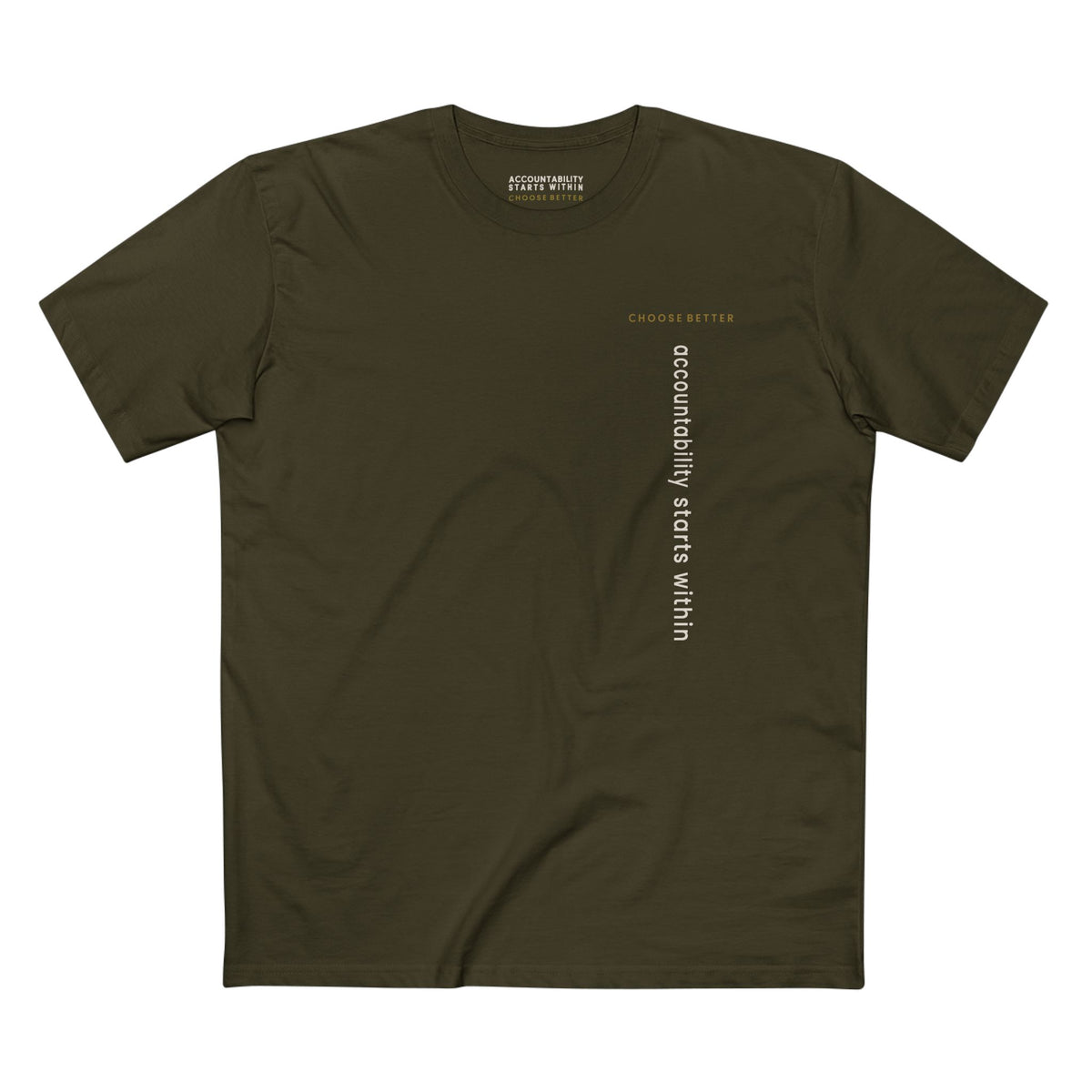 ACCOUNTABILITY STARTS WITHIN VERTICAL STREAM PREMIUM T-SHIRT in Army
