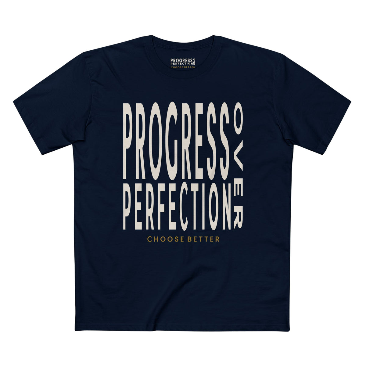 PROGRESS OVER PERFECTION BOLD PREMIUM T-SHIRT in Midnight Navy