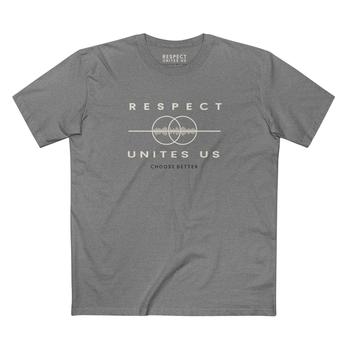 RESPECT UNITES US EMBLEM PREMIUM T-SHIRT in Heather Gray
