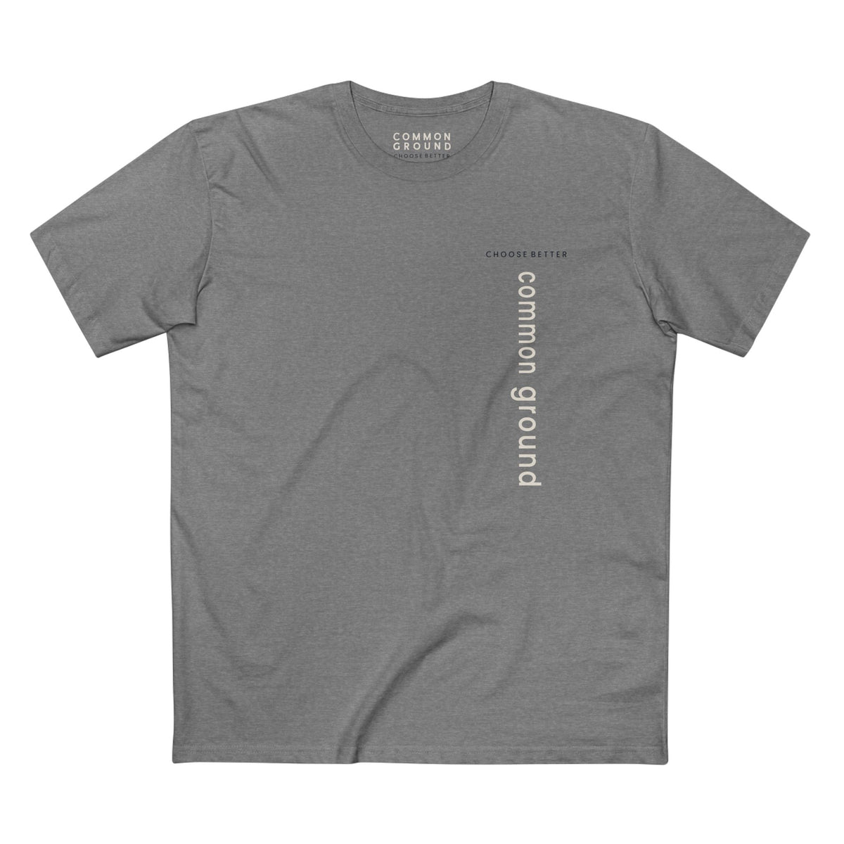 COMMON GROUND VERTICAL STREAM PREMIUM T-SHIRT in Heather Gray
