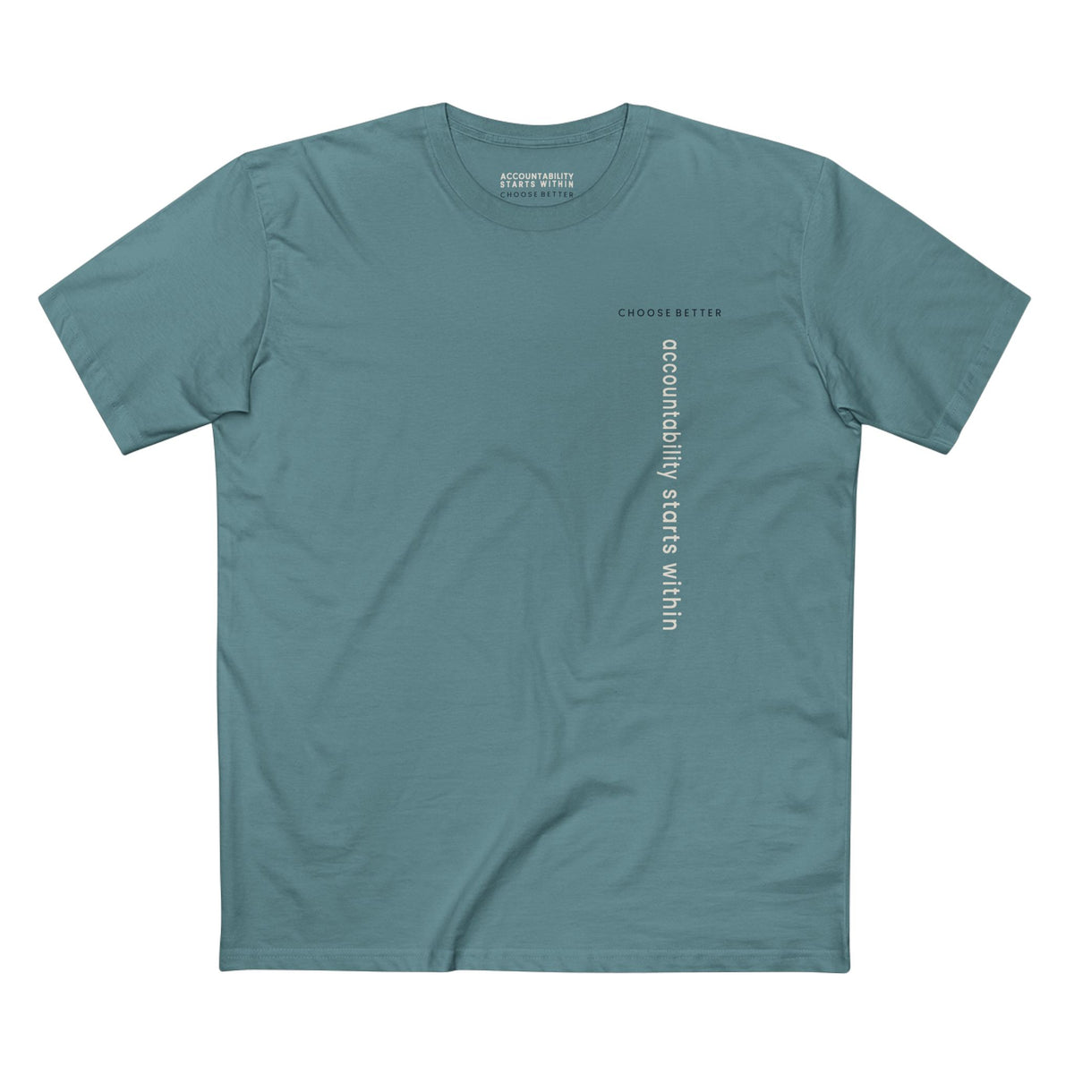 ACCOUNTABILITY STARTS WITHIN VERTICAL STREAM PREMIUM T-SHIRT in Slate Blue