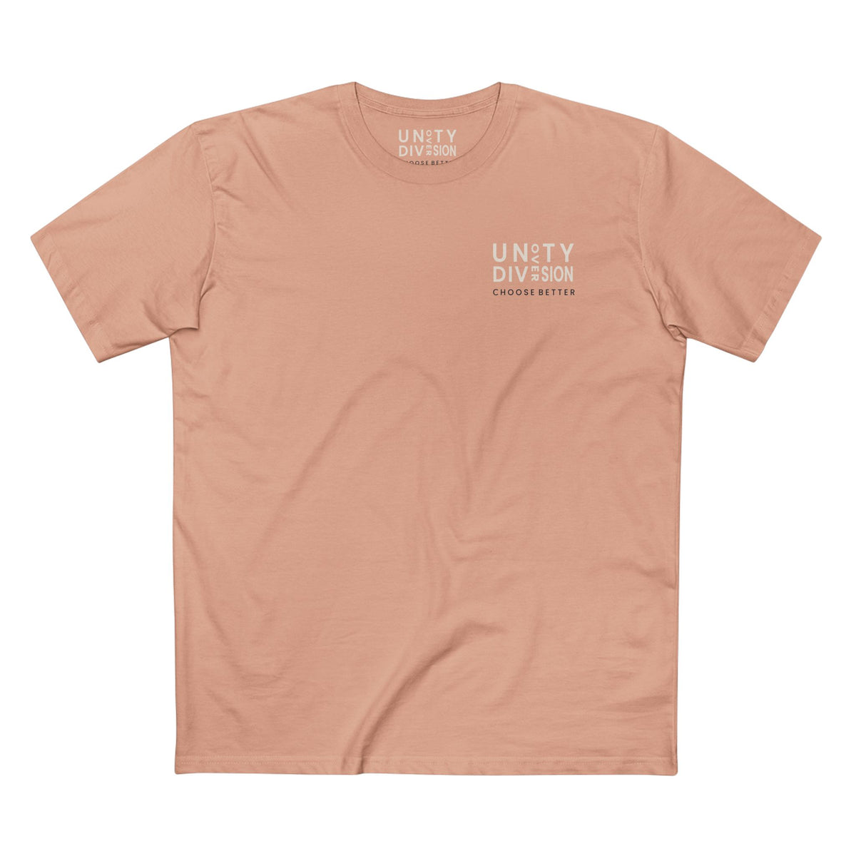 UNITY OVER DIVISION MINIMAL PREMIUM T-SHIRT in Pale Pink