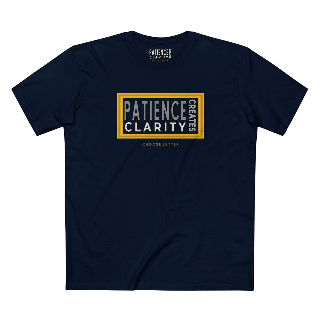 PATIENCE CREATES CLARITY BESPOKE PREMIUM T-SHIRT in Midnight Navy