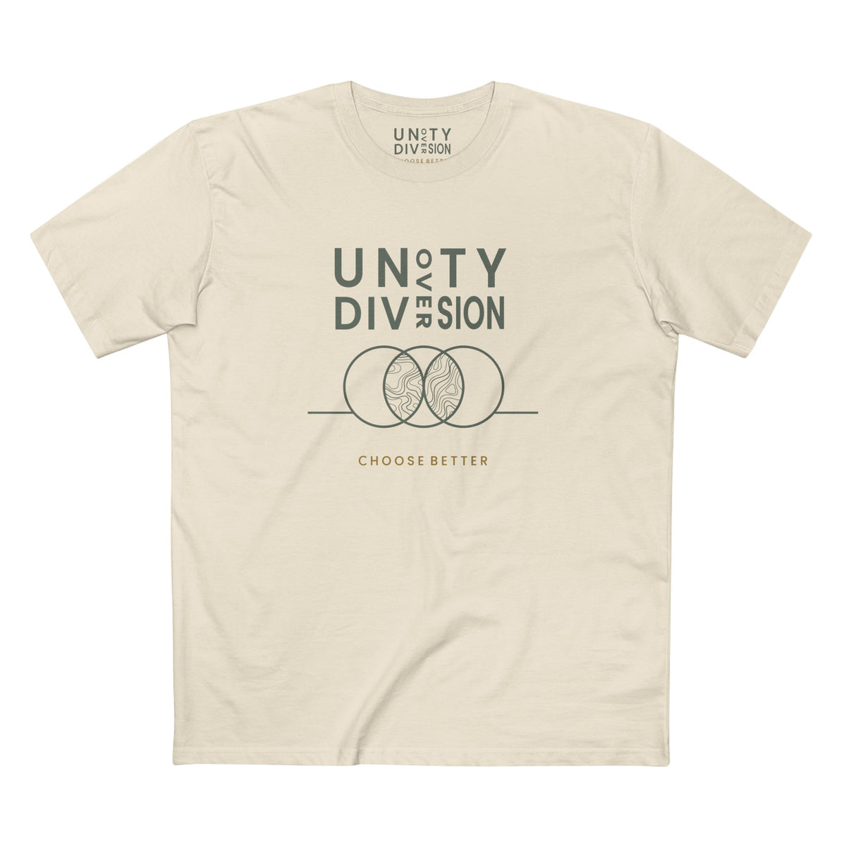UNITY OVER DIVISION EMBLEM PREMIUM T-SHIRT in Natural