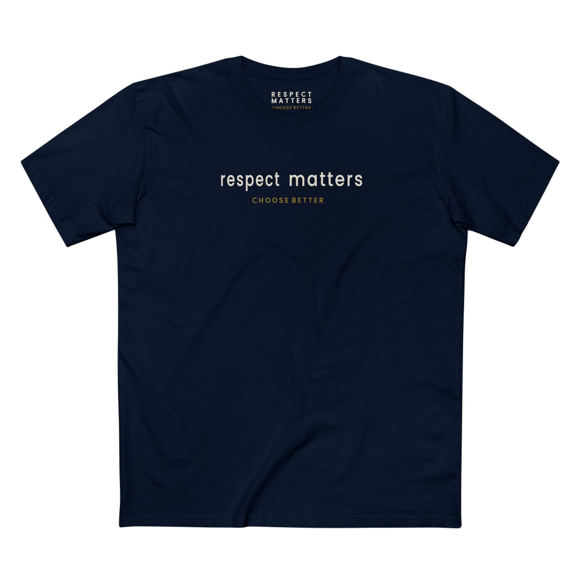 RESPECT MATTERS SUBTLE PREMIUM T-SHIRT in Midnight Navy
