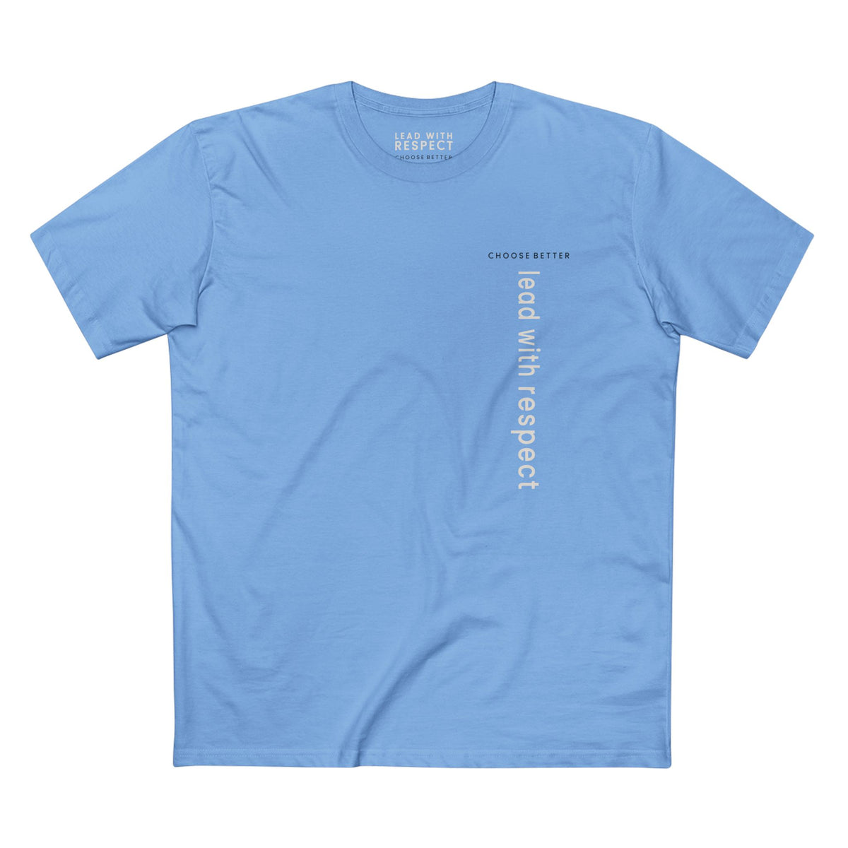 LEAD WITH RESPECT VERTICAL STREAM PREMIUM T-SHIRT in Carolina Blue