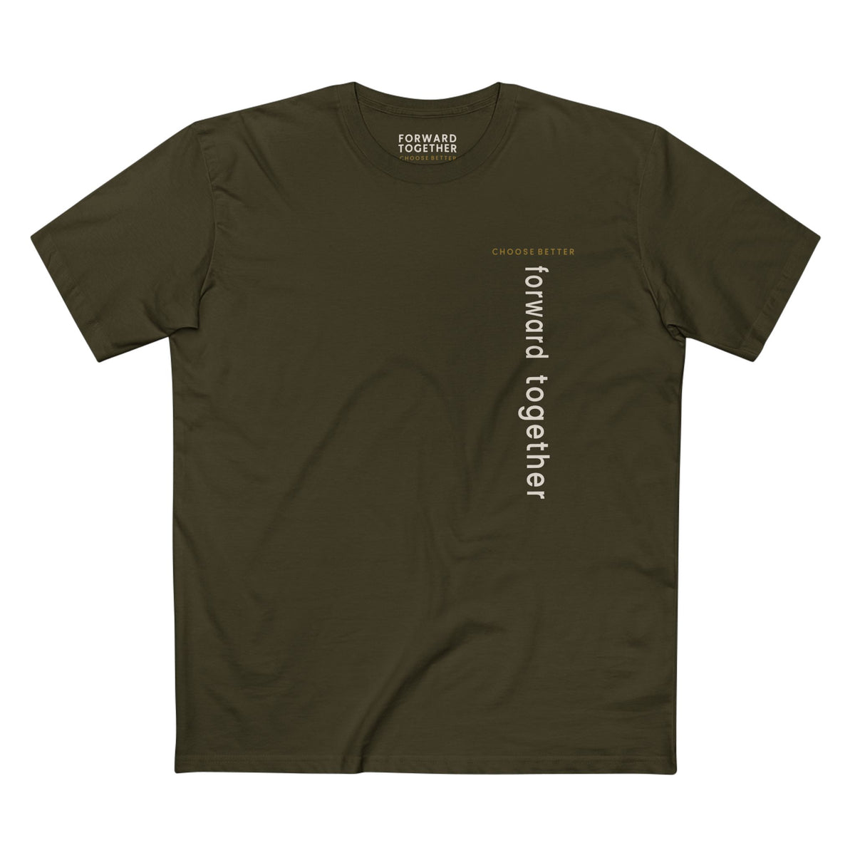 FORWARD TOGETHER VERTICAL STREAM PREMIUM T-SHIRT in Army