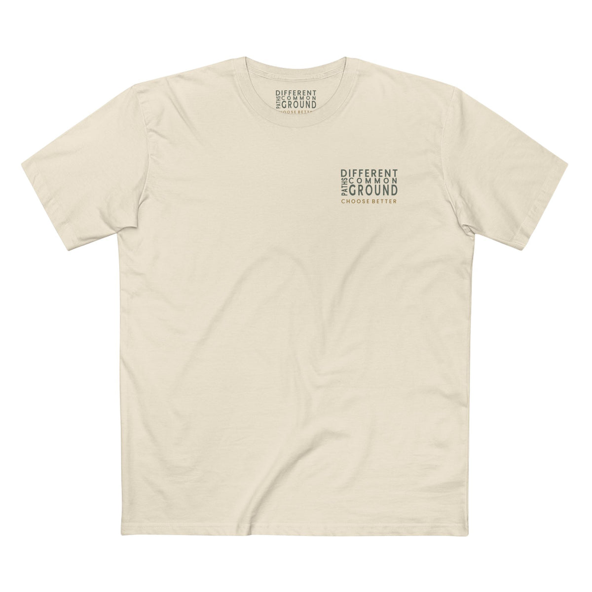 DIFFERENT PATHS COMMON GROUND MINIMAL PREMIUM T-SHIRT in Natural
