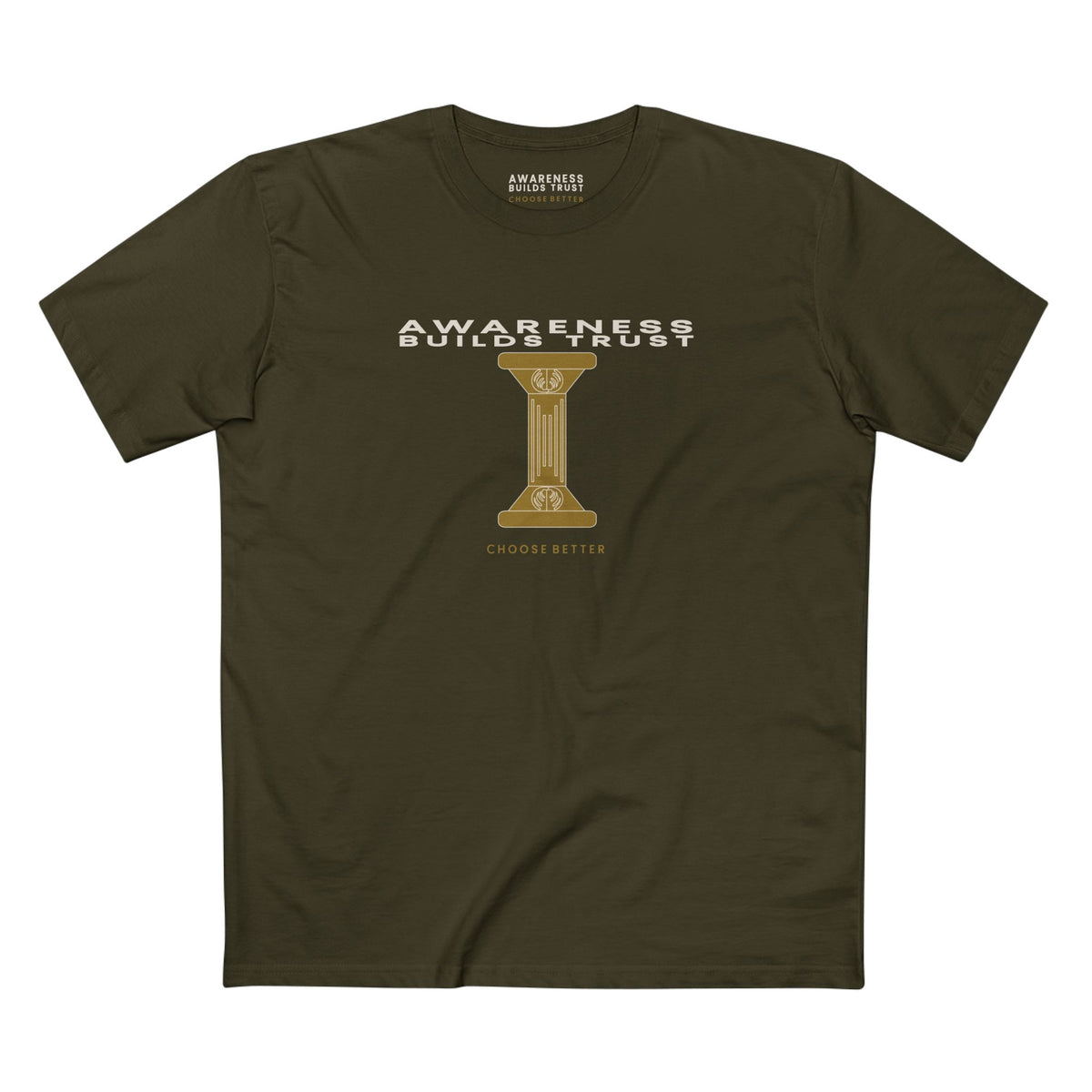 AWARENESS BUILDS TRUST BESPOKE PREMIUM T-SHIRT in Army