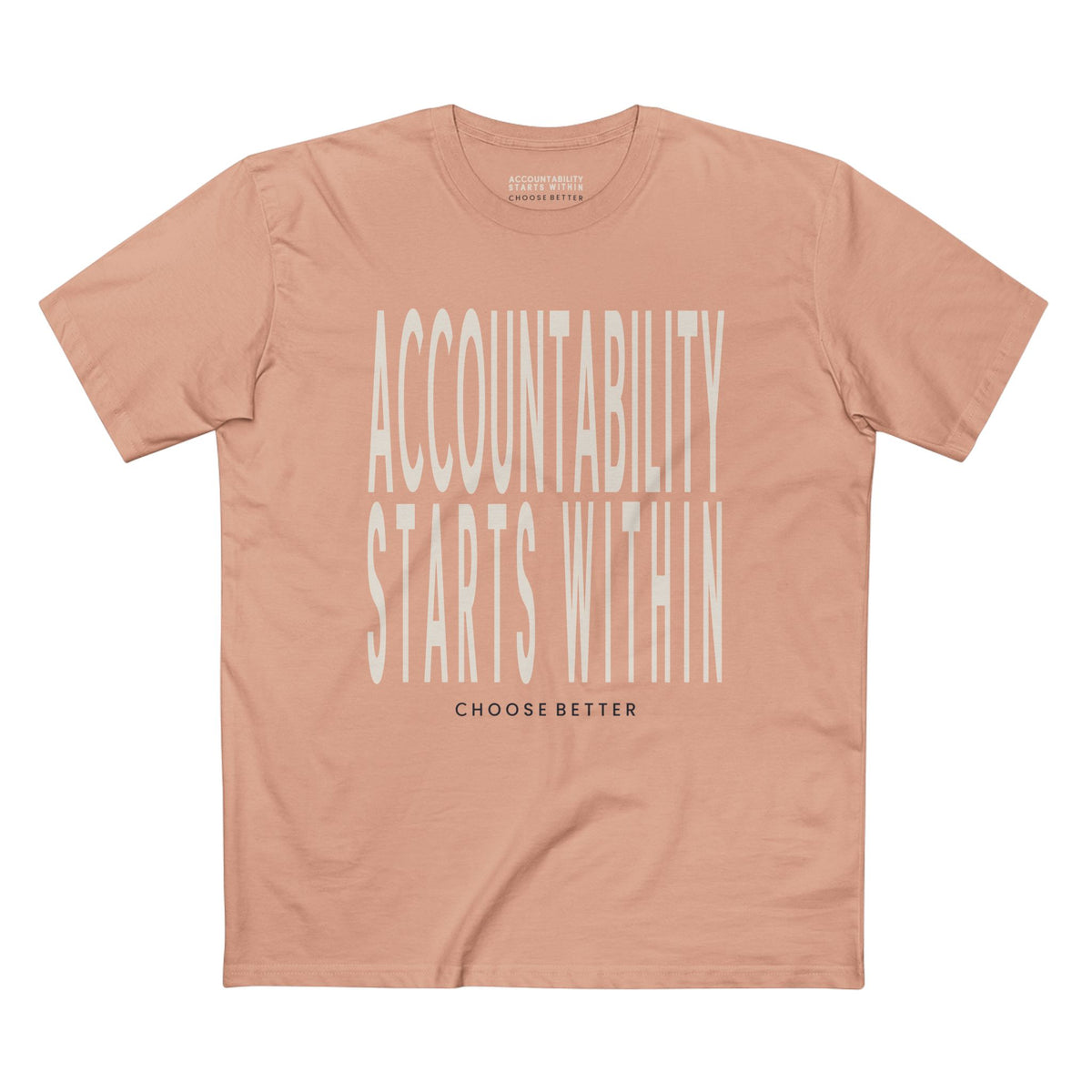 ACCOUNTABILITY STARTS WITHIN BOLD PREMIUM T-SHIRT in Pale Pink