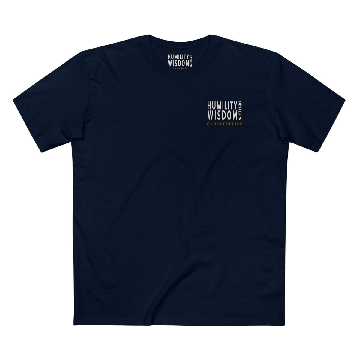 HUMILITY DEVELOPS WISDOM MINIMAL PREMIUM T-SHIRT in Midnight Navy