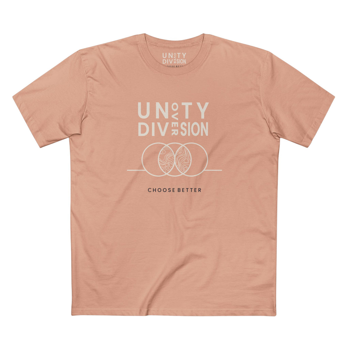 UNITY OVER DIVISION EMBLEM PREMIUM T-SHIRT in Pale Pink