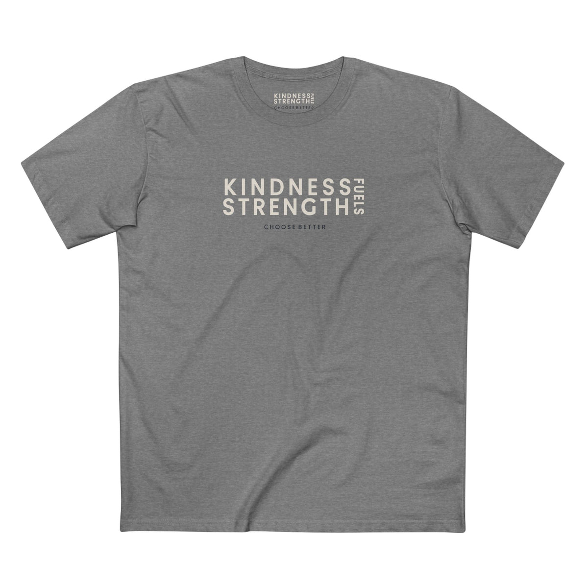 KINDNESS FUELS STRENGTH SIGNATURE PREMIUM T-SHIRT in Heather Gray