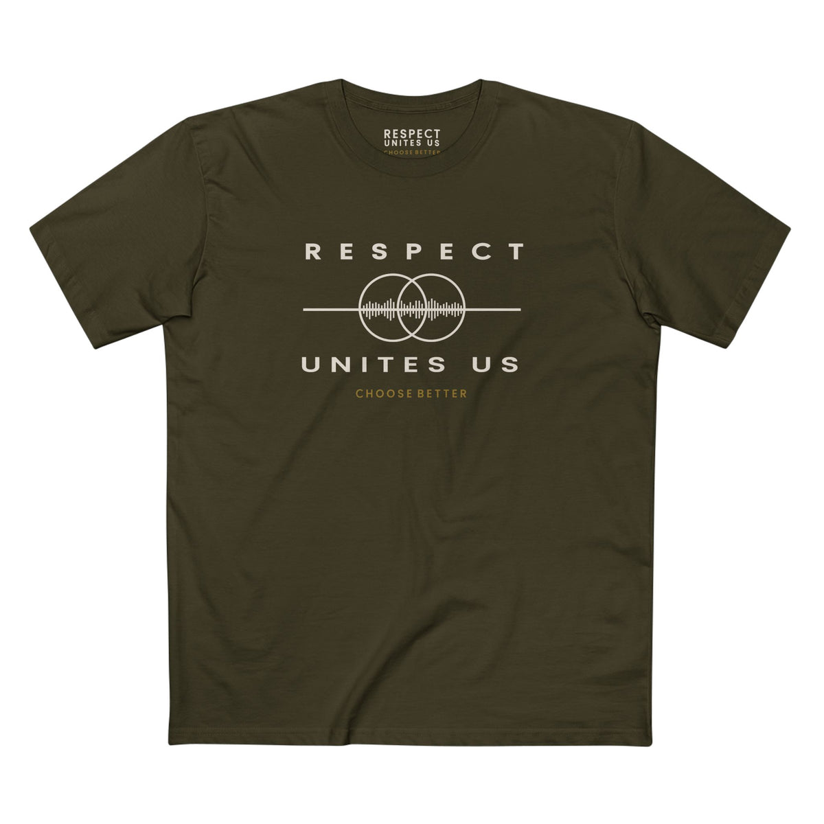 RESPECT UNITES US EMBLEM PREMIUM T-SHIRT in Army