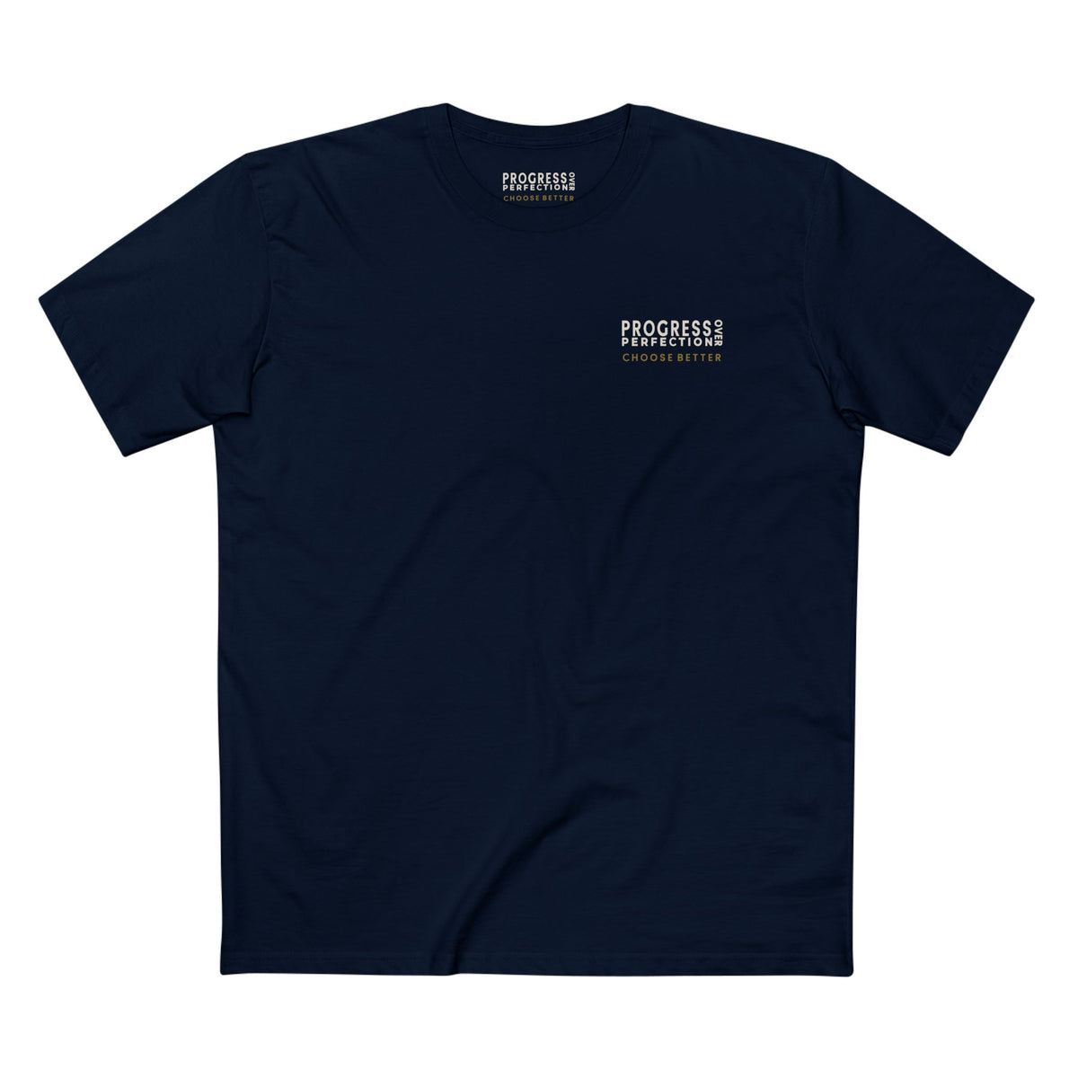 PROGRESS OVER PERFECTION MINIMAL PREMIUM T-SHIRT in Midnight Navy
