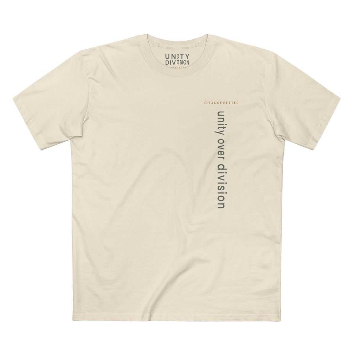 UNITY OVER DIVISION VERTICAL STREAM PREMIUM T-SHIRT in Natural