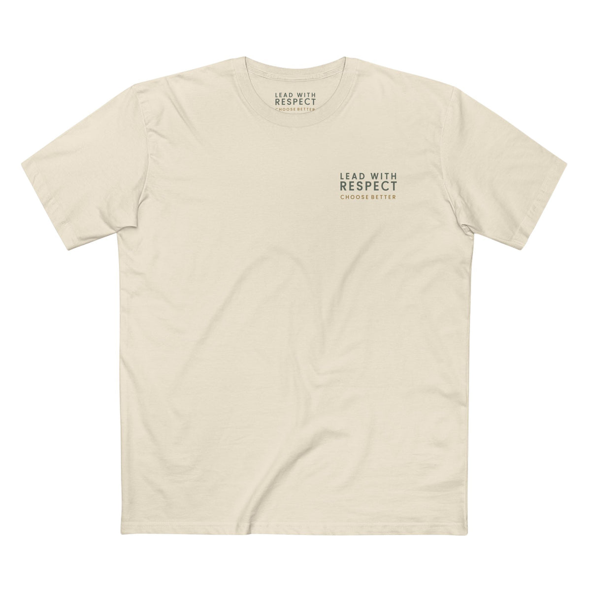 LEAD WITH RESPECT MINIMAL PREMIUM T-SHIRT in Natural