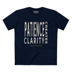 PATIENCE CREATES CLARITY BOLD PREMIUM T-SHIRT in Midnight Navy