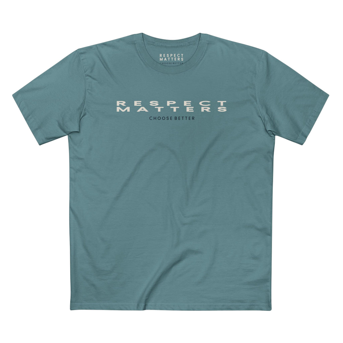 RESPECT MATTERS PANORAMIC PREMIUM T-SHIRT in Slate Blue