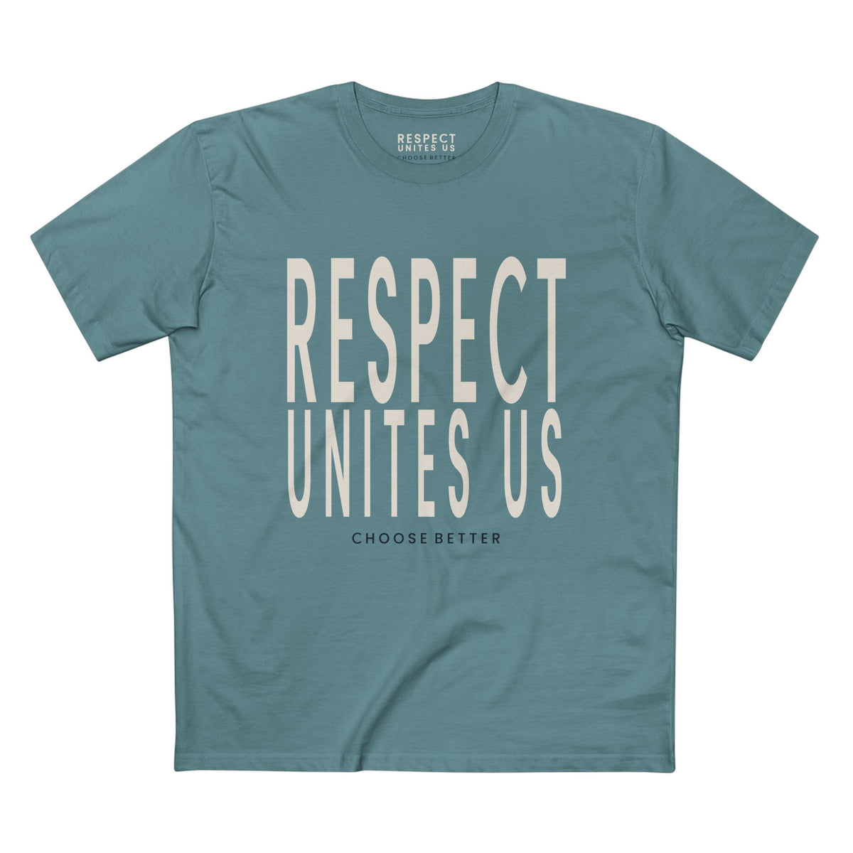 RESPECT UNITES US BOLD PREMIUM T-SHIRT in Slate Blue