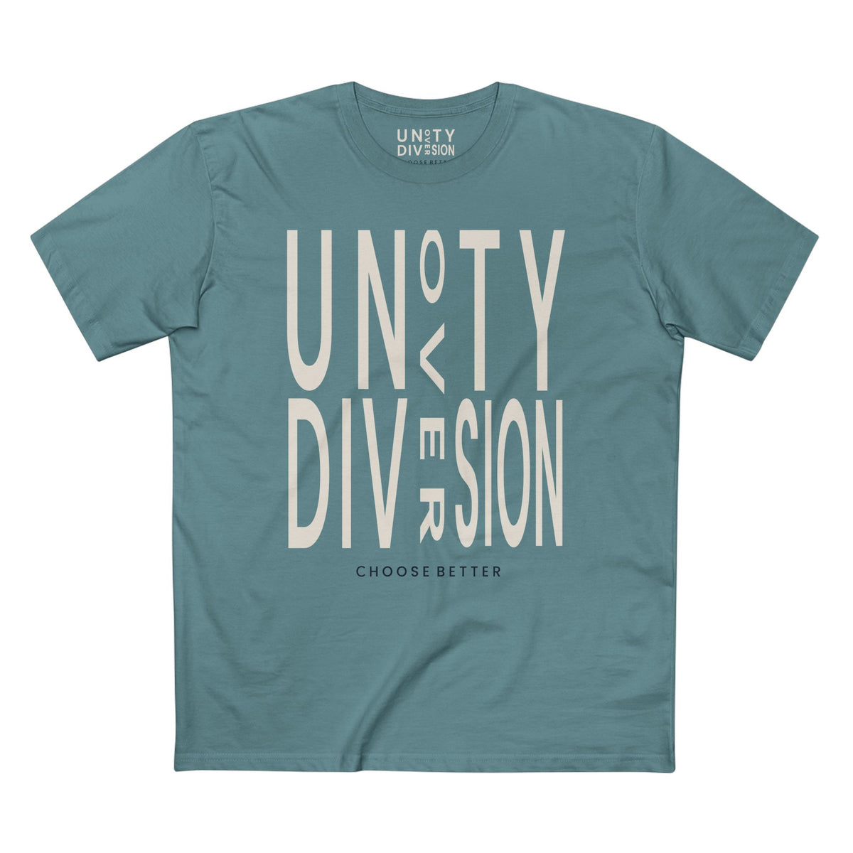 UNITY OVER DIVISION BOLD PREMIUM T-SHIRT in Slate Blue