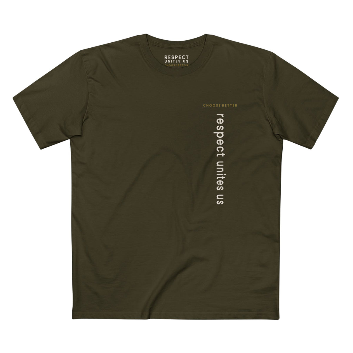 RESPECT UNITES US VERTICAL STREAM PREMIUM T-SHIRT in Army