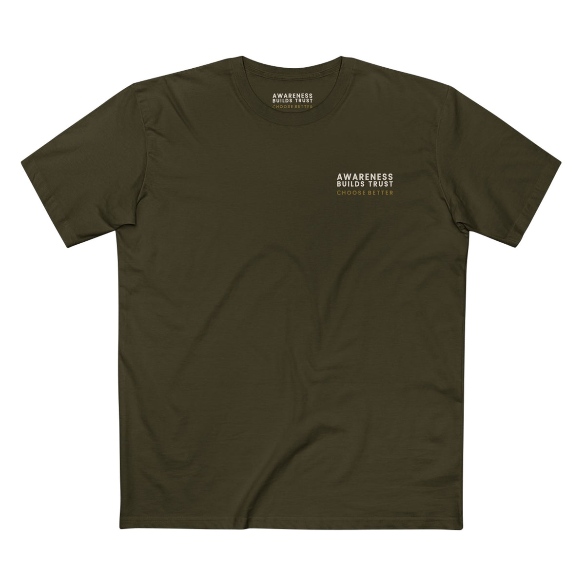 AWARENESS BUILDS TRUST MINIMAL PREMIUM T-SHIRT in Army