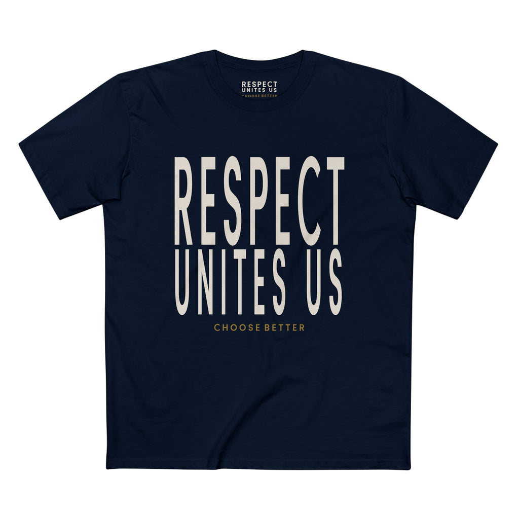 RESPECT UNITES US BOLD PREMIUM T-SHIRT in Midnight Navy