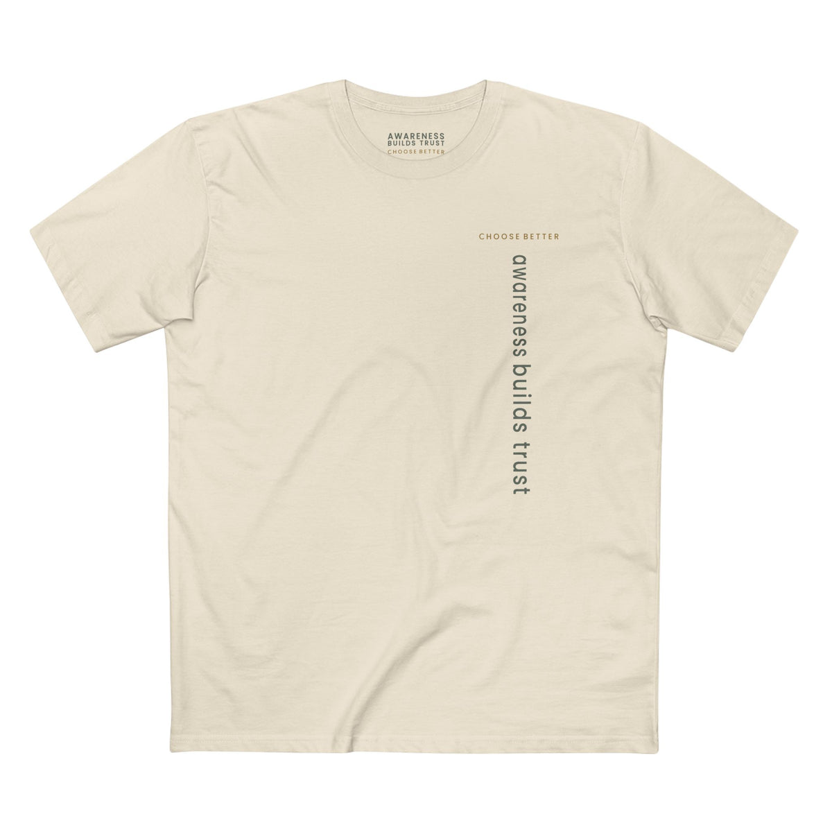 AWARENESS BUILDS TRUST VERTICAL STREAM PREMIUM T-SHIRT in Natural