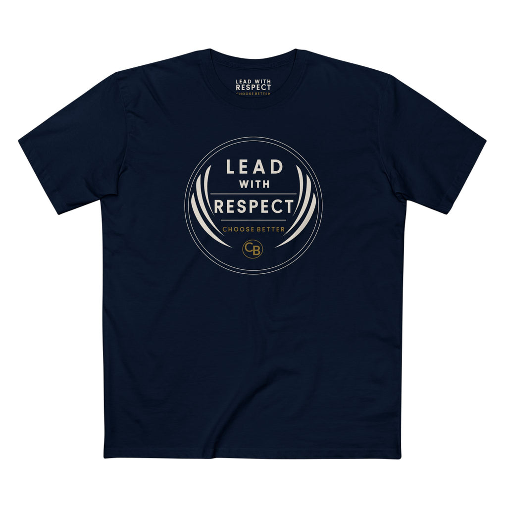 LEAD WITH RESPECT BESPOKE PREMIUM T-SHIRT in Midnight Navy