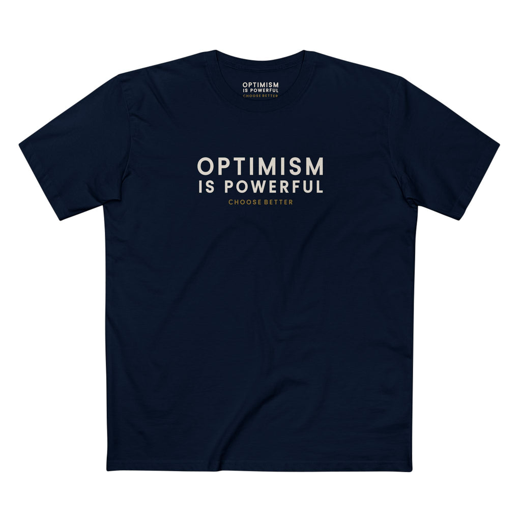 OPTIMISM IS POWERFUL SIGNATURE PREMIUM T-SHIRT in Midnight Navy