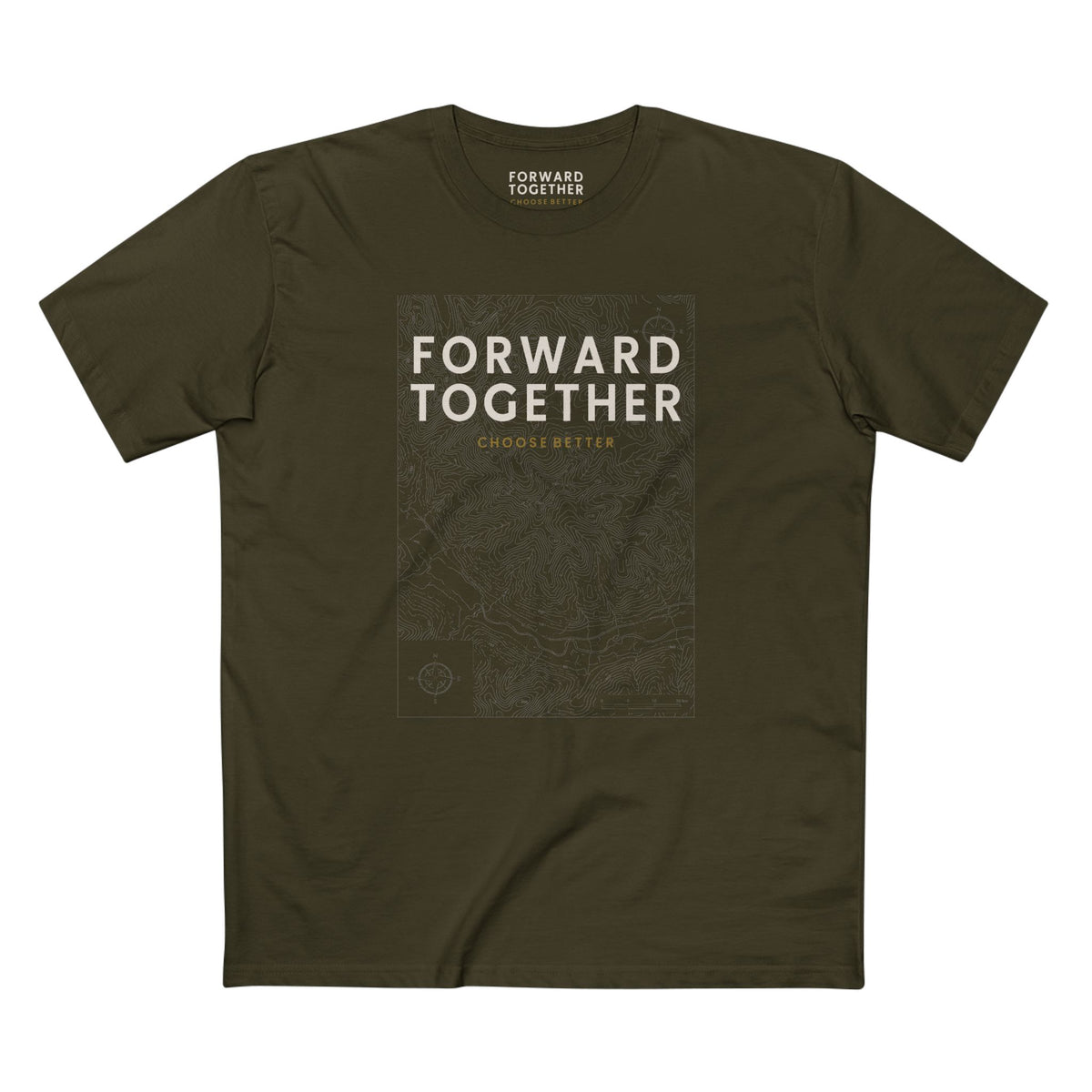 FORWARD TOGETHER EMBLEM PREMIUM T-SHIRT in Army