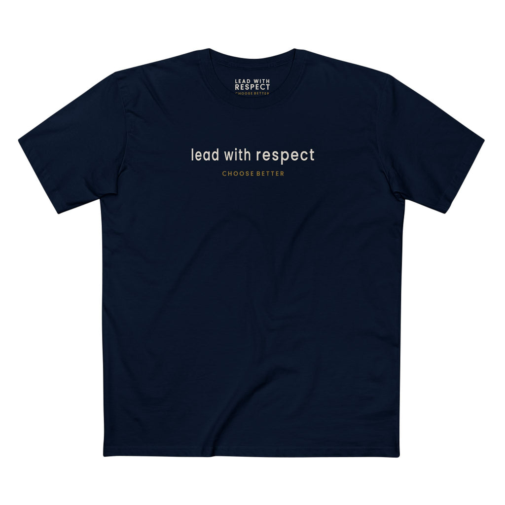 LEAD WITH RESPECT SUBTLE PREMIUM T-SHIRT in Midnight Navy