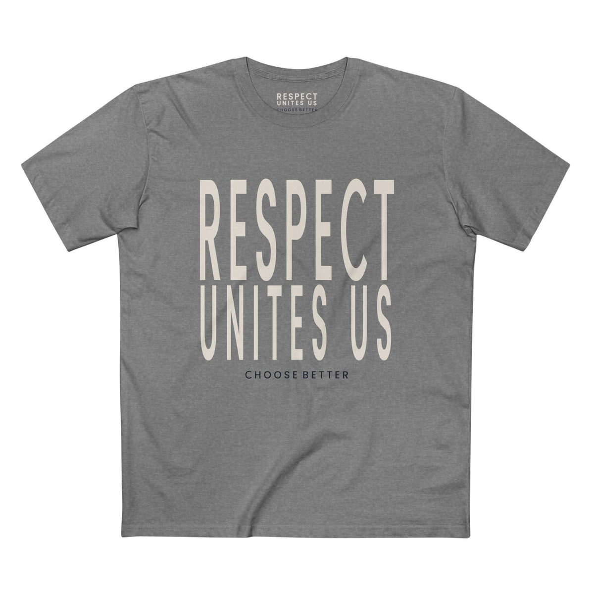 RESPECT UNITES US BOLD PREMIUM T-SHIRT in Heather Gray