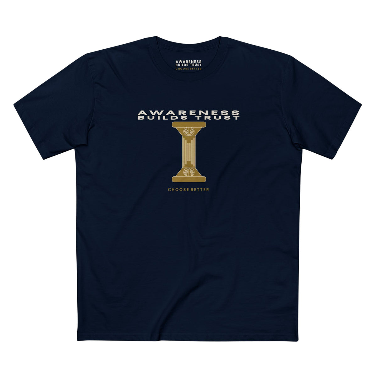AWARENESS BUILDS TRUST BESPOKE PREMIUM T-SHIRT in Midnight Navy