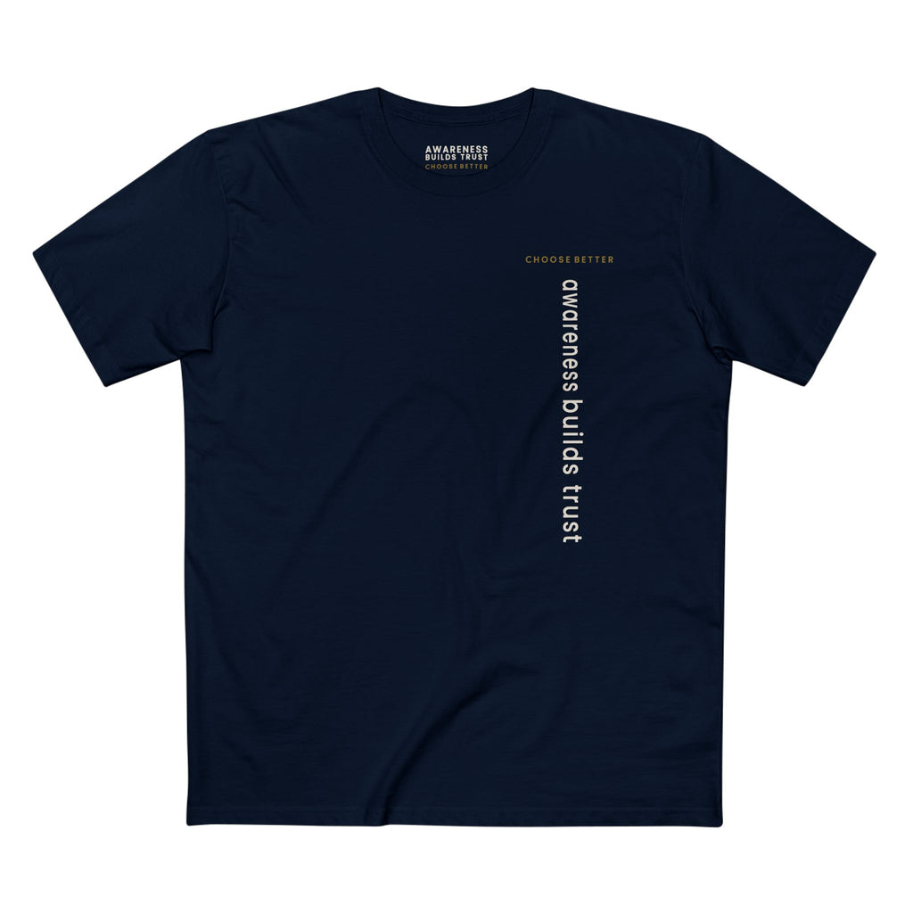 AWARENESS BUILDS TRUST VERTICAL STREAM PREMIUM T-SHIRT in Midnight Navy