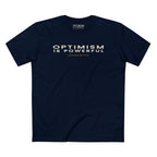 OPTIMISM IS POWERFUL PANORAMIC PREMIUM T-SHIRT in Midnight Navy