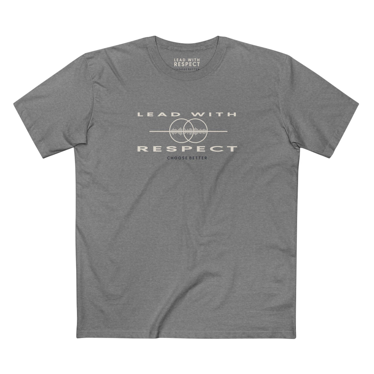 LEAD WITH RESPECT EMBLEM PREMIUM T-SHIRT in Heather Gray