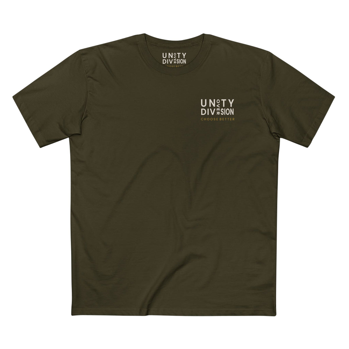 UNITY OVER DIVISION MINIMAL PREMIUM T-SHIRT in Army