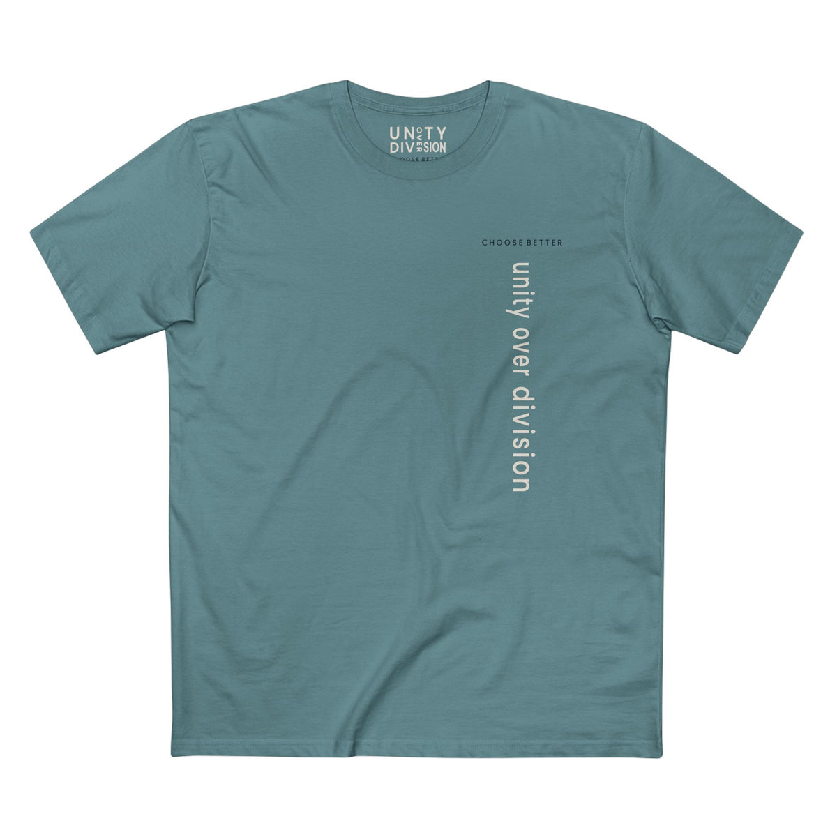 UNITY OVER DIVISION VERTICAL STREAM PREMIUM T-SHIRT in Slate Blue