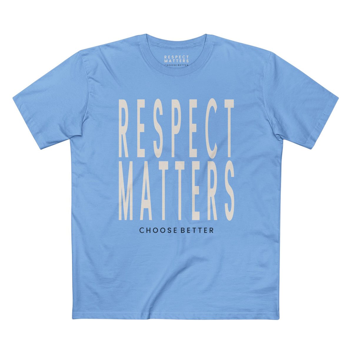 RESPECT MATTERS BOLD PREMIUM T-SHIRT in Carolina Blue